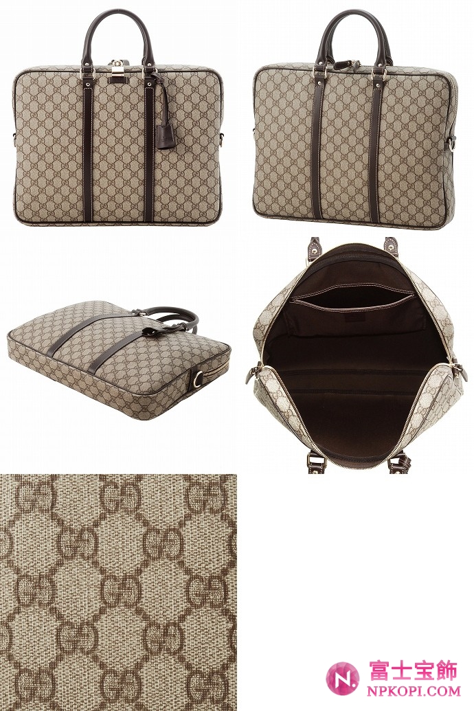 GUCCI/グッチ 2012年春夏JOYコーティングGG柄南京錠付きビジネスバッグ 201480 FCIEG 9643 